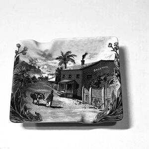 Vintage J. C. Newman. Dual Cigar Co. Brick-house ceramic ashtray. 6X7.